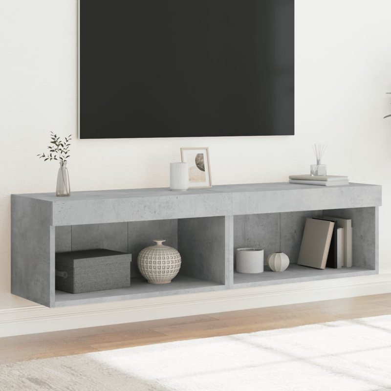 Barok Unfinished TV Stand for TVs up to 28", Concrete Grey