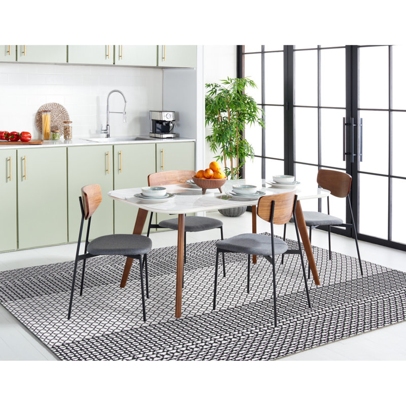Zoltán Hand Woven Cotton Geometric Rug, Rectangle 5' x 8'