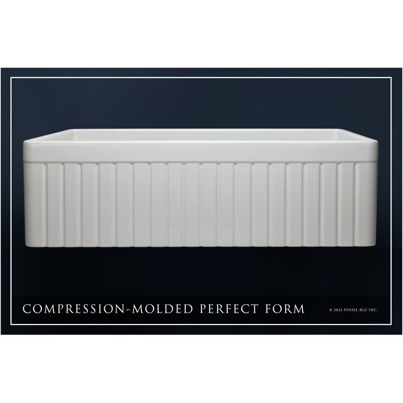 Luxury Solid Fireclay Farmhouse Sink, Brushed Brass Accessories