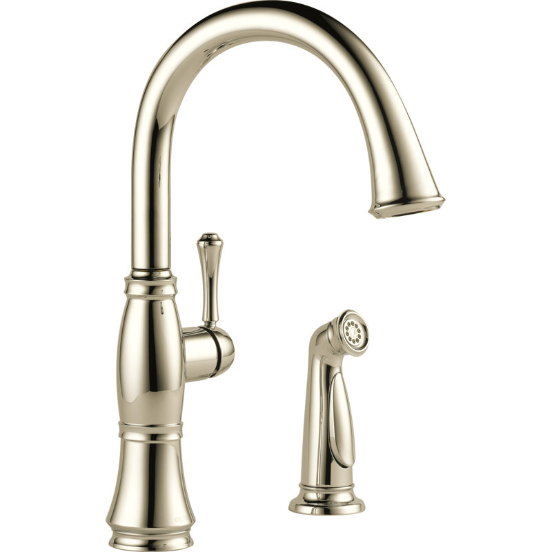 Cassidy Single Handle Kitchen Faucet with Diamond Seal® Technology and With Accessories, Polished Nickel