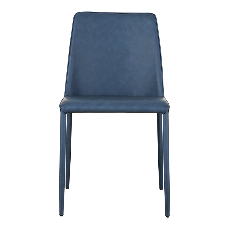 Nora Upholstered Dining Chair, Blue Faux Leather