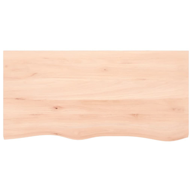 Tablette murale en bois de chêne massif non traité, H 0,8 po x l 39,4 po x P 19,7 po