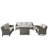 Arlene 6-Pieces Outdoor Courtyard Wicker Night Starry Sky Sofa Conversation Set With Fire Pit-738376744