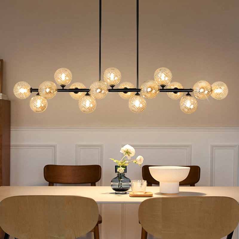 Lustre de salle à manger à 16 lumières de style lustre Spoutnik pour plafonds hauts
