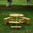 Outdoor Picnic Table For 6 People, 3 Built-In Benches And Umbrella Hole. Natural Wood, Weather-, Waterproof Garden, Backyard, Porch With - , , Suits Backyard-1439805253