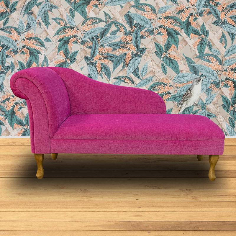 Upholstered Chaise Lounge, Pink