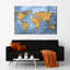 " Azure World Map Canvas Print "-92520201