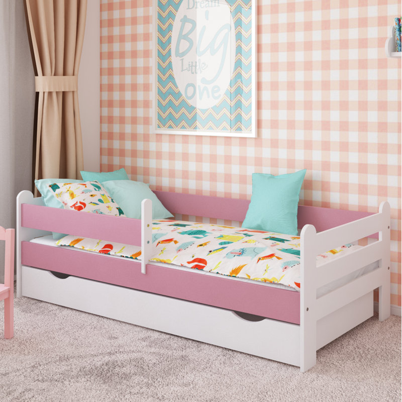 Thaxton Cabin Bed with Storage Included, Pink, 80 x 140 cm