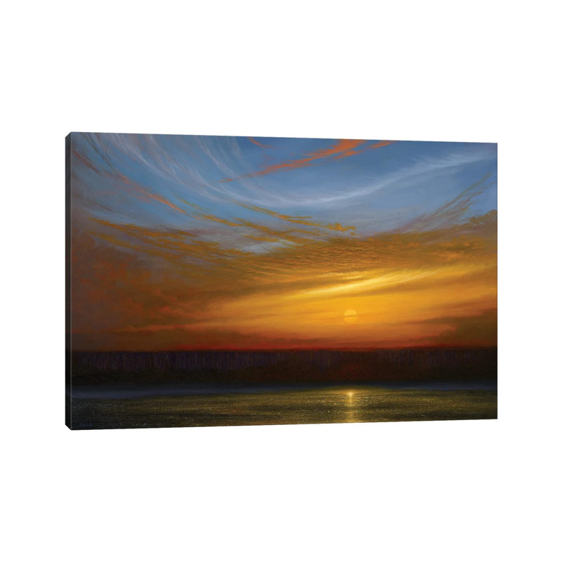 Swan Song Sunset by Ken Salaz - Wrapped Canvas Painting, 20.32 cm H x 30.48 cm W
