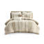 Ensemble de literie en coton 3 pièces très grand / très grand avec housse de couette rayée et taies décoratives assorties