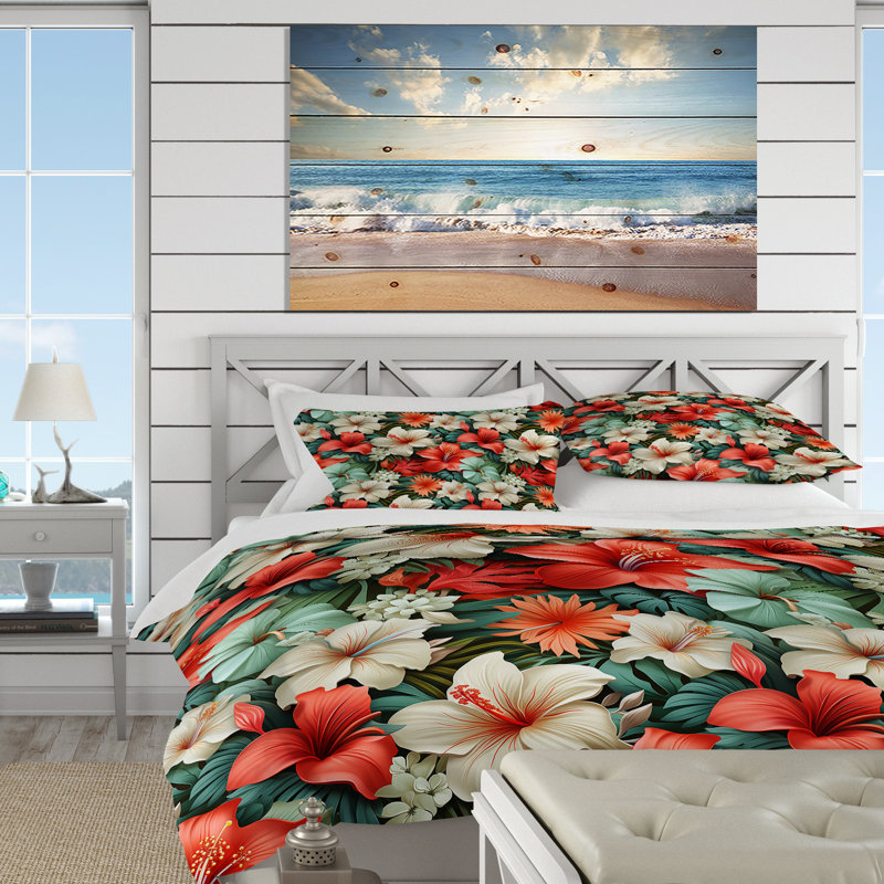 Paradise Mirage - motif tropical I - ensemble de housse de couette tropical