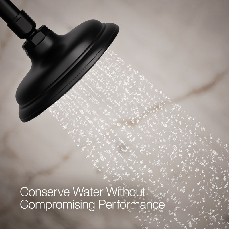 Artifacts Full/Standard Fixed Shower Head with Katalyst Air Induction Spray, Matte Black