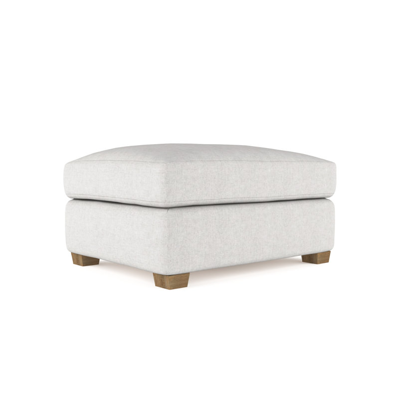 Thompson Ottoman, Plush Velvet Silver Streak, Natural