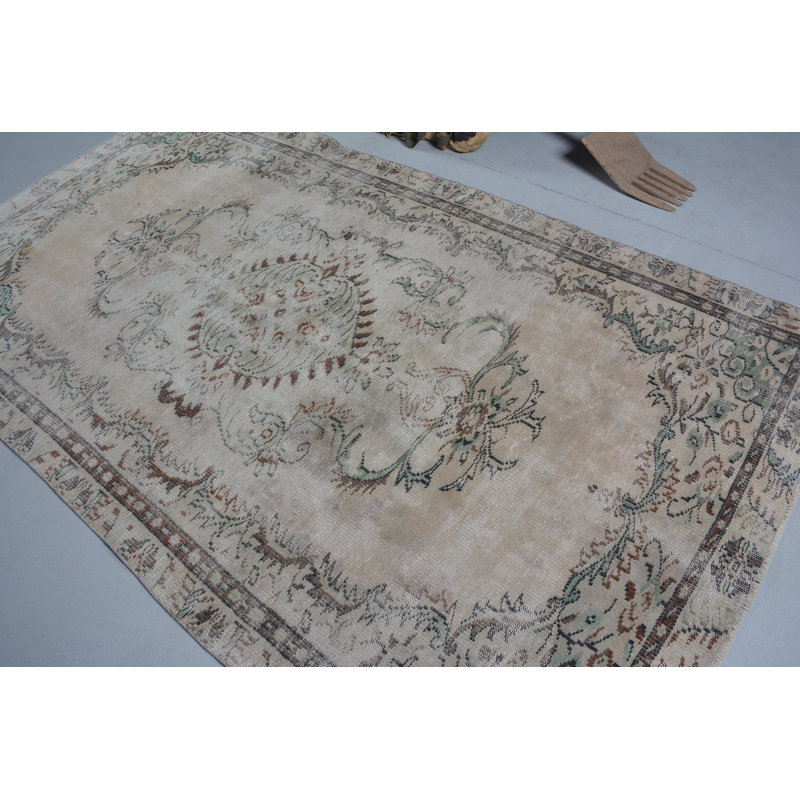 Grands tapis 5,3 x 9,3 pi, tapis turc, tapis oriental, tapis de luxe bruns, tapis rétro