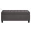 Banc de rangement en lin gris foncé avec boutons élégants-2041242339