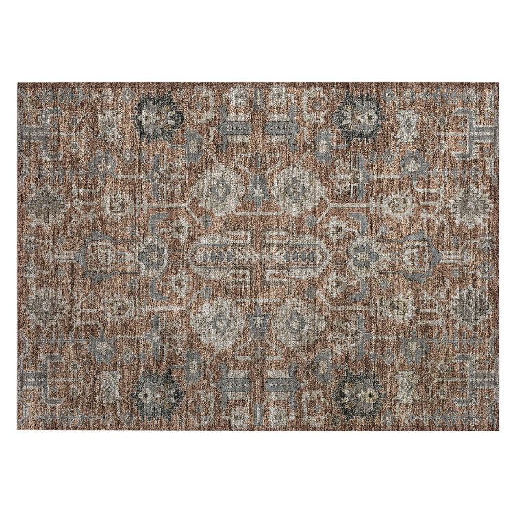 Myda Washable Oriental Indoor / Outdoor Rug