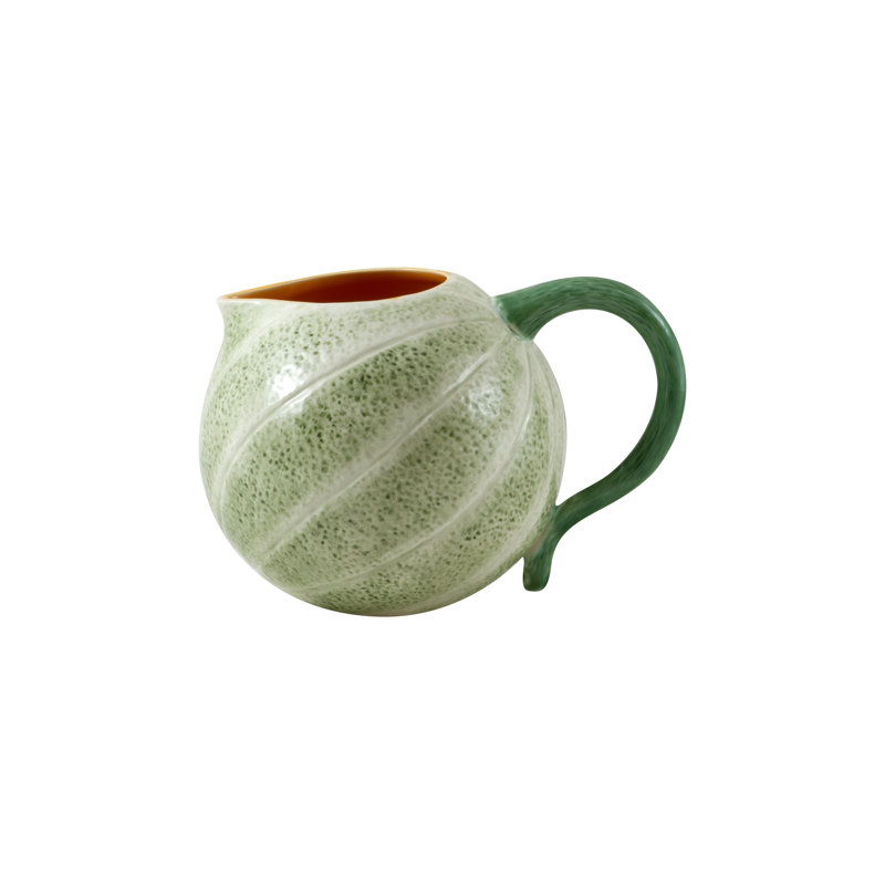 Green and White Melon Earthenware Pitcher
