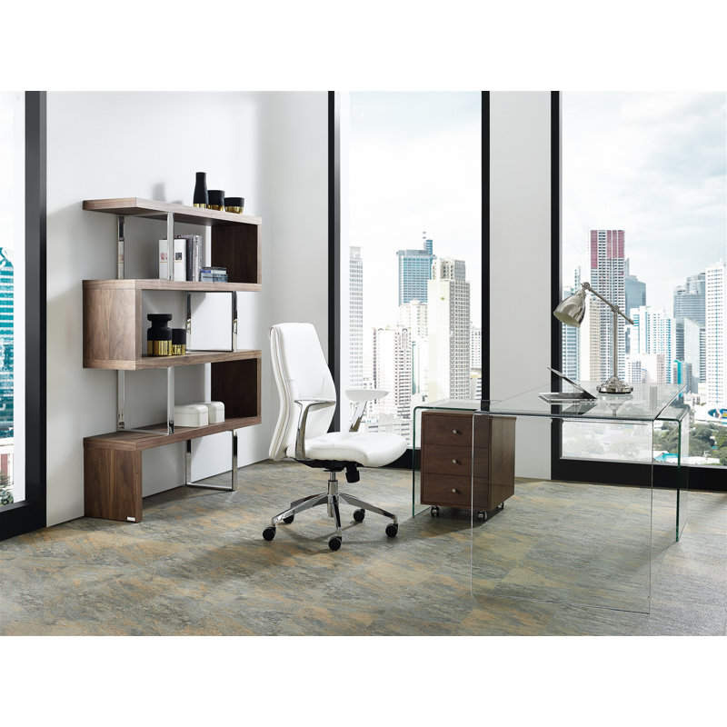 Rio L-Shaped Glass Top Executive Desk