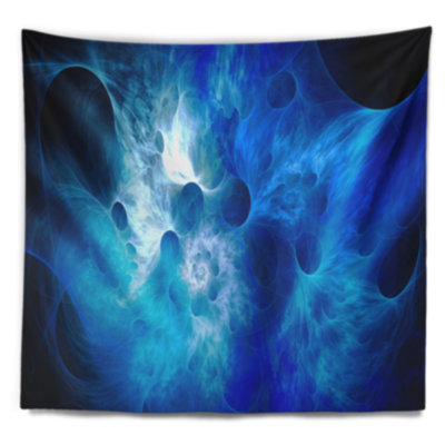 Tapisserie florale fumée bleue fractale