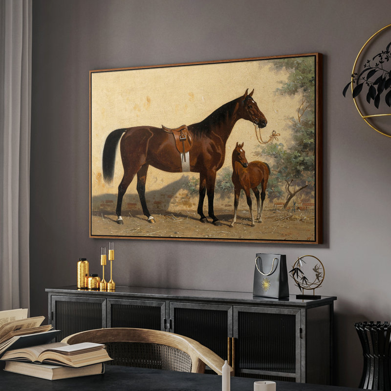Animal rétro - XLV, H 27 po x l 41 po x P 2 po, Toile encadrée noyer flottant