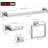 Bathroom Hardware Bundle, 10-Piece Wall Mounted Accessory Set with 23.6'' Towel Bars, Hooks, Rings and Paper Holders-129879285