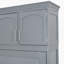 Lit escamotable double pleine grandeur avec armoires supérieures, gris