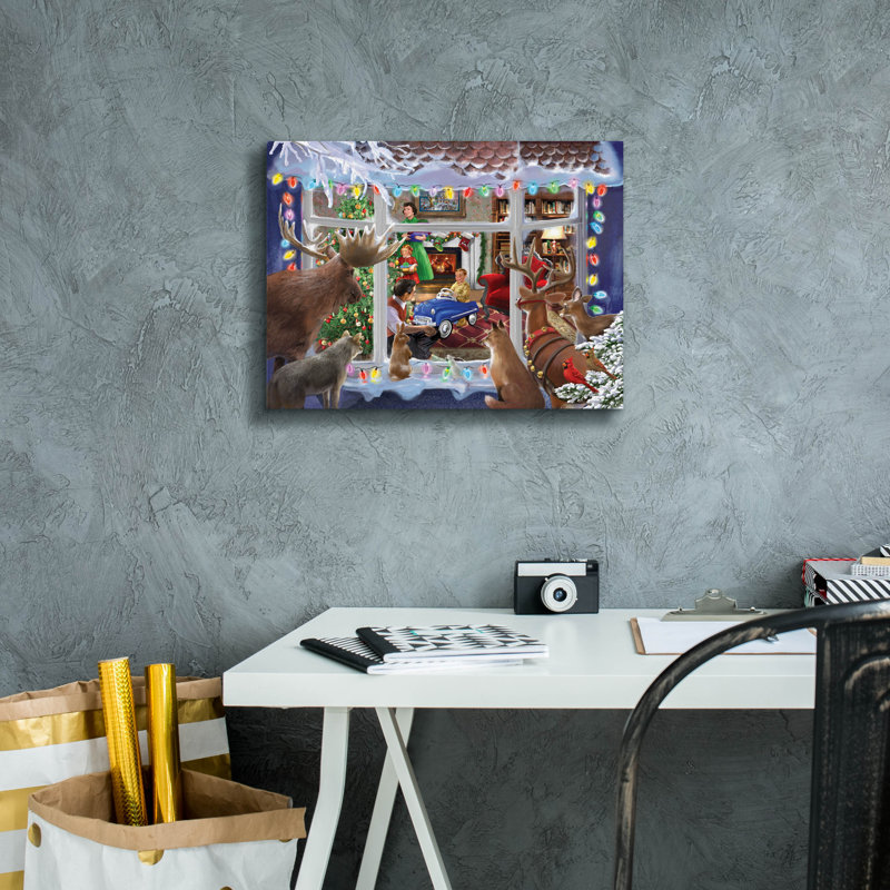 «Christmas Creatures» par Bigelow, illustrations sur toile, H 12 po x l 16 po x P 0,75 po