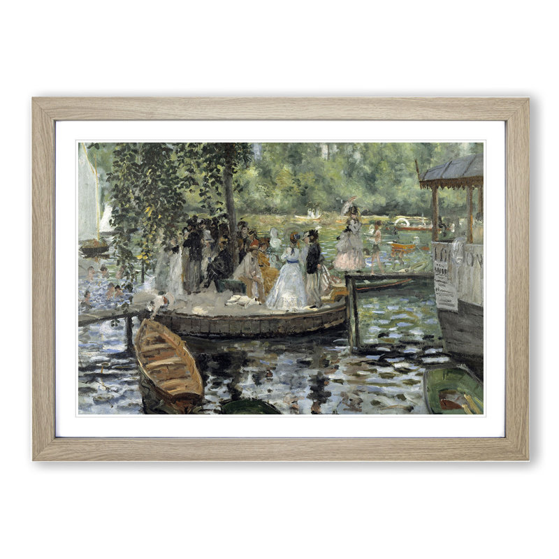 La Grenouillere by Pierre-Auguste Renoir - Picture Frame Painting, Oak Framed, 27cm H x 36cm W x 2cm D