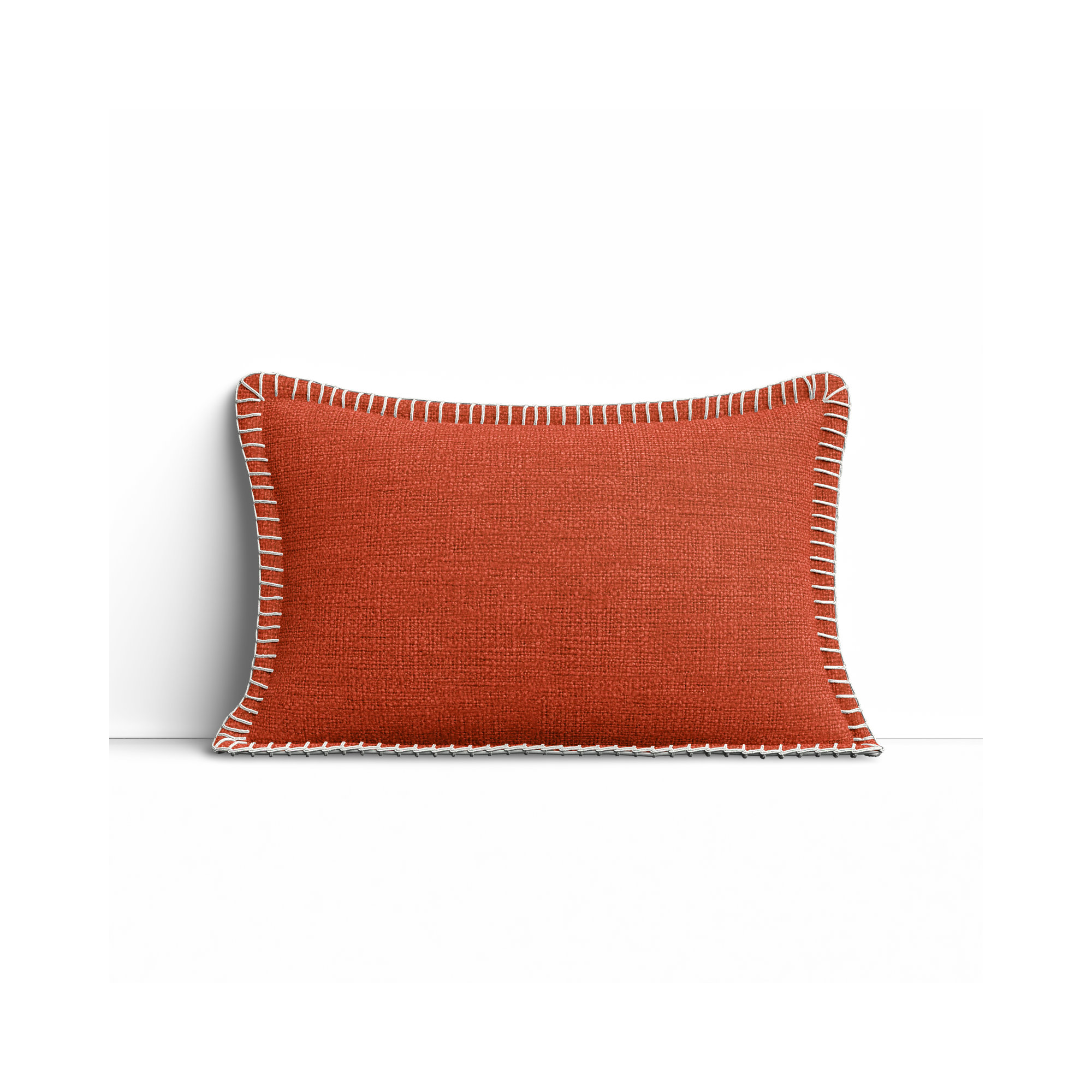 Fernande Cotton Throw Pillow, Polyester/Polyfill, Orange, 13" H x 21" W x 6" D