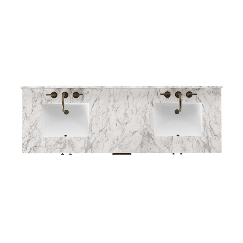 Anthem Double Vanity-Carrara Marble, Black