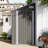 Dark Gray Metal 4*8ft Storage Shed With Smooth - Opening Single Hinge Side Door, Good Ventilation And Flexible Interior Layout For Temporary Residences Exhibitions Stable Main Frame, Windows