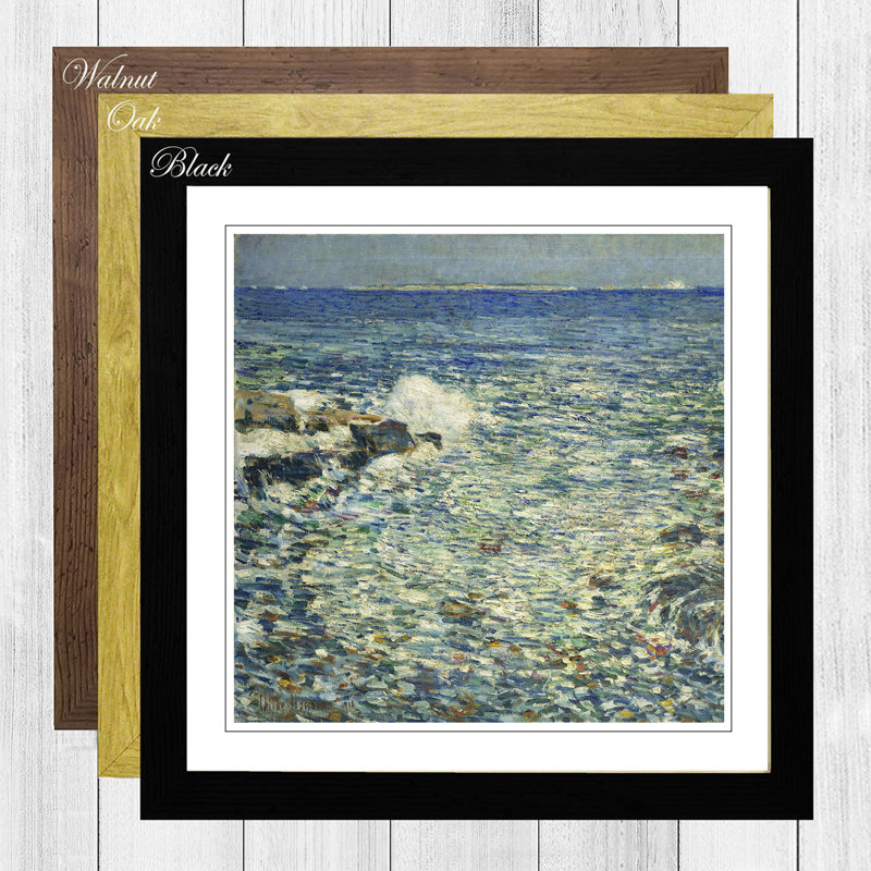Surf, Isles of Shoals by Childe Hassam - Framed Print, Walnut