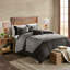 Ensemble d'édredon 7 pièces en faux suède gris-122118652-122118649