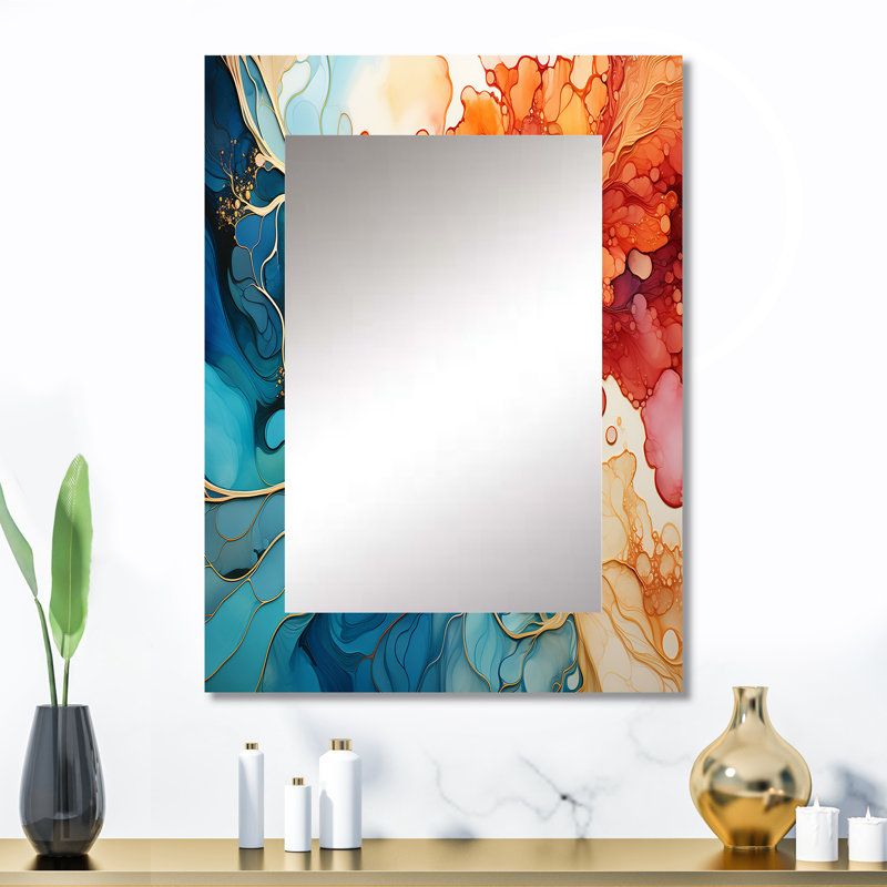 Orange Soda Soda Fusion - Traditional Rectangular Wall Mirror, 32" x 24"