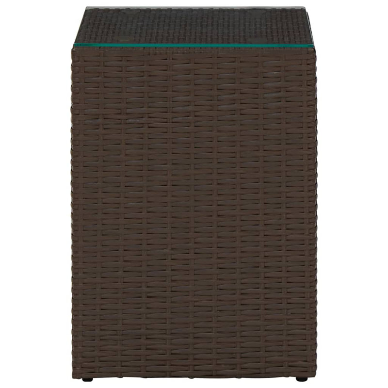 Cotswold Glass Top End Table, Brown