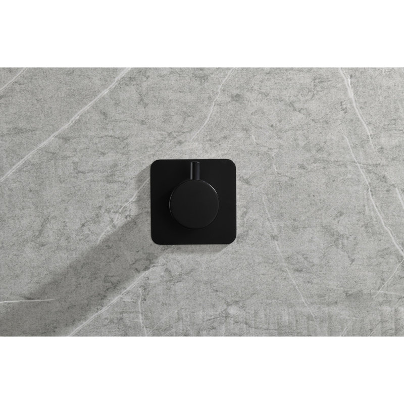 Contrôle de volume de la douche principale - laiton, réglable, 3,56 po Profondeur, résistance à la corrosion, antirouille, hauteur réglable noir mat, corps et finition en laiton