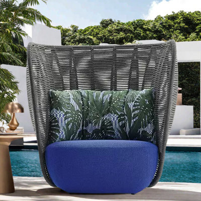 Braided Rope Waterproof Patio Lounge Chair Outdoor Lounge Chair