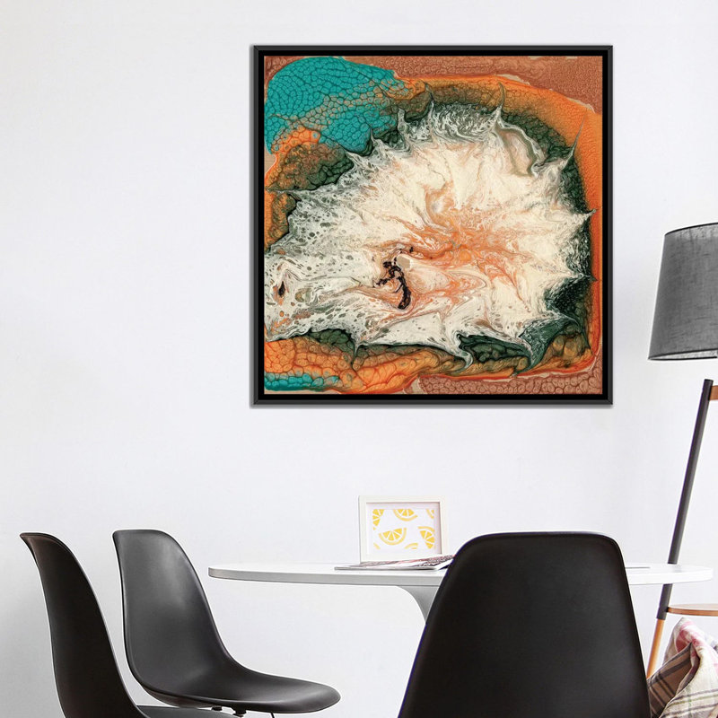 « caldera i », impression sur toile, H 18 po x l 18 po x P 1,5 po, Toile avec cadre noir, Pas de tapis