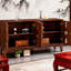 Buffet Mid-Century moderne avec rangement spacieux et tablettes réglables, parfait pour le salon et le vestibule