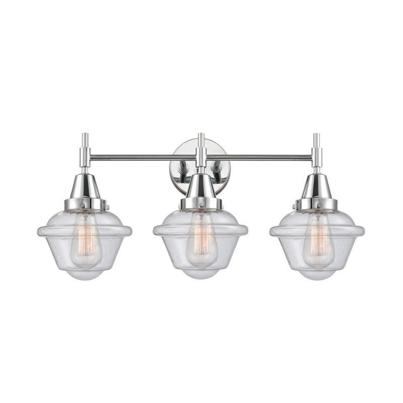 Éclairage pour meuble-lavabo à 3 lumières à intensité variable Gayle, Chrome poli, Grainé, Ampoule DEL rétro 4 watts
