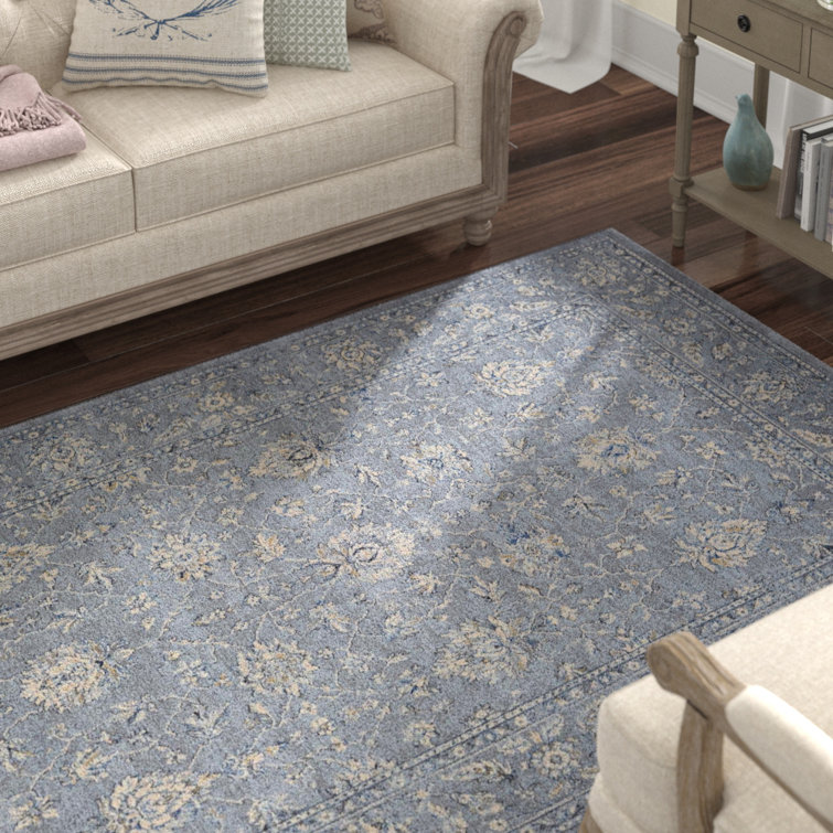 Ania Oriental Power Loom Slate Blue Rug