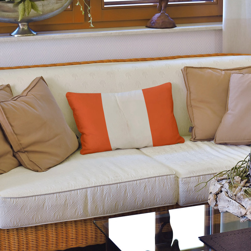 Housse de coussin lombaire Atlanta, Cincinnati, Rouille / Blanc cassé