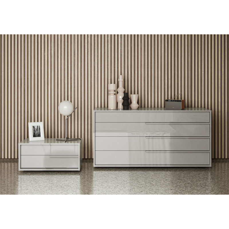 Jane 4 Drawer Dresser, Glossy Chateau Gray