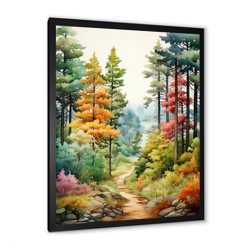 Pin, Autumn Symphony III - Pin, art mural, H 32 po x l 16 po x P 1 po, Cadre simple noir