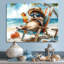 Hérisson sur la plage - Art mural animaux côtiers-106135385-106135386