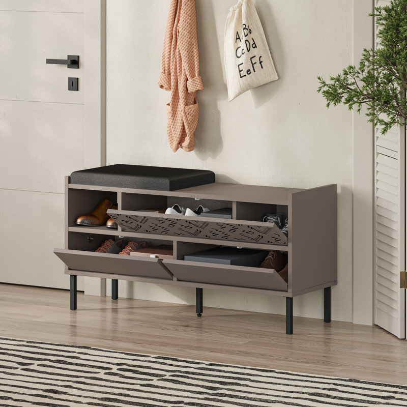 8 Pair Shoe Storage Cabinet, Light Mocha