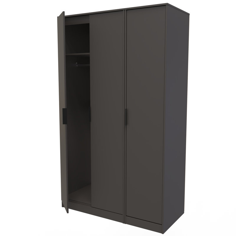 Fully Assembled 2 Door Wardrobe, 182.5cm H x 74cm W x 53cm D, Nebraska Oak