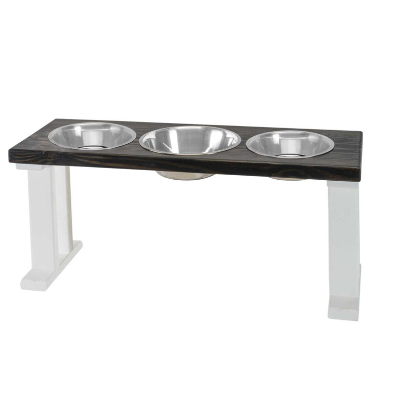 Elevated Feeder, White/Ebony, Large (16")