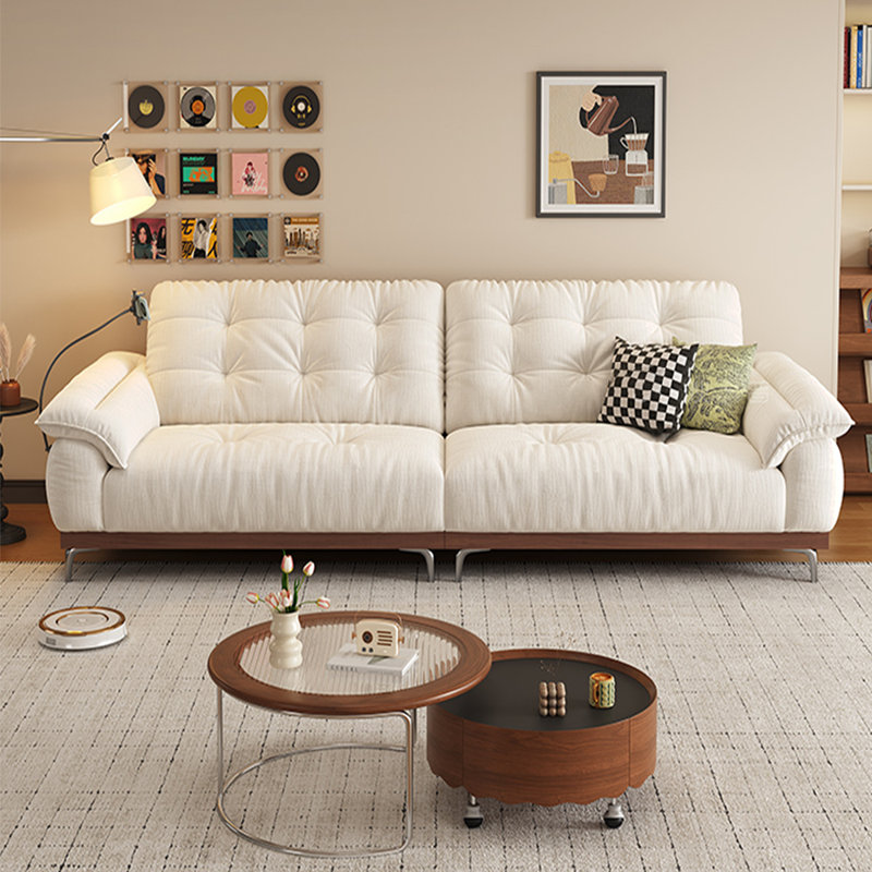 Canapé modulaire en chenille, Blanc crémeux