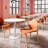 Indoor Dining Living Room, 4 Tropical Orange Chairs, Red Oak Wood Legs, Industrial-Grade Pp Seat, Waterproof Scratch, Hand Solid Oak, Commercial-Grade Strength, Floor-, Adaptive Ergonomic, Thickened-188286525